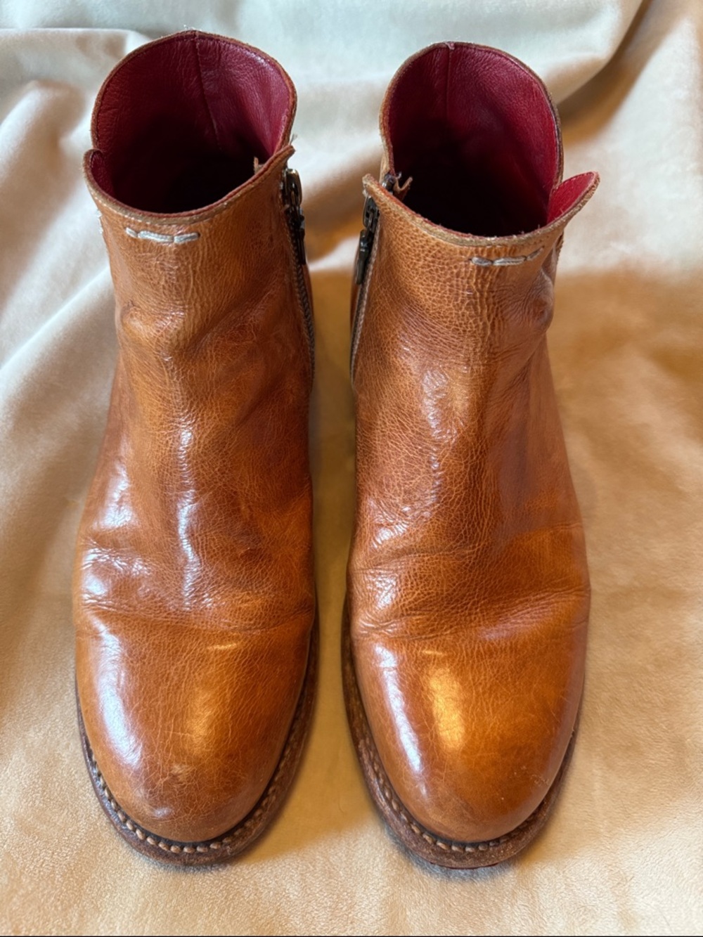 Bed|Stu Yurisa Ankle Boot- Rustic Tan Leather Women’s Size 9 - Picture 2 of 16